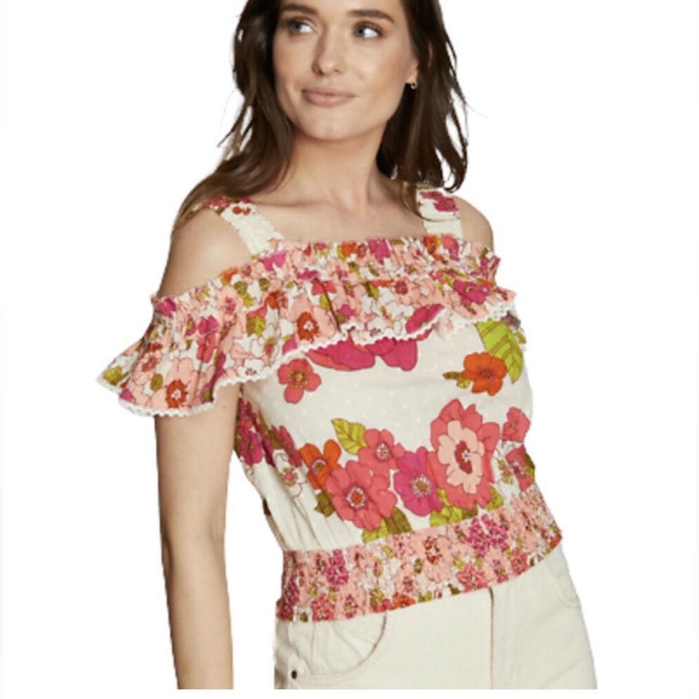 Anthropologie Love the Label Imogene Ruffle Top Size Large
